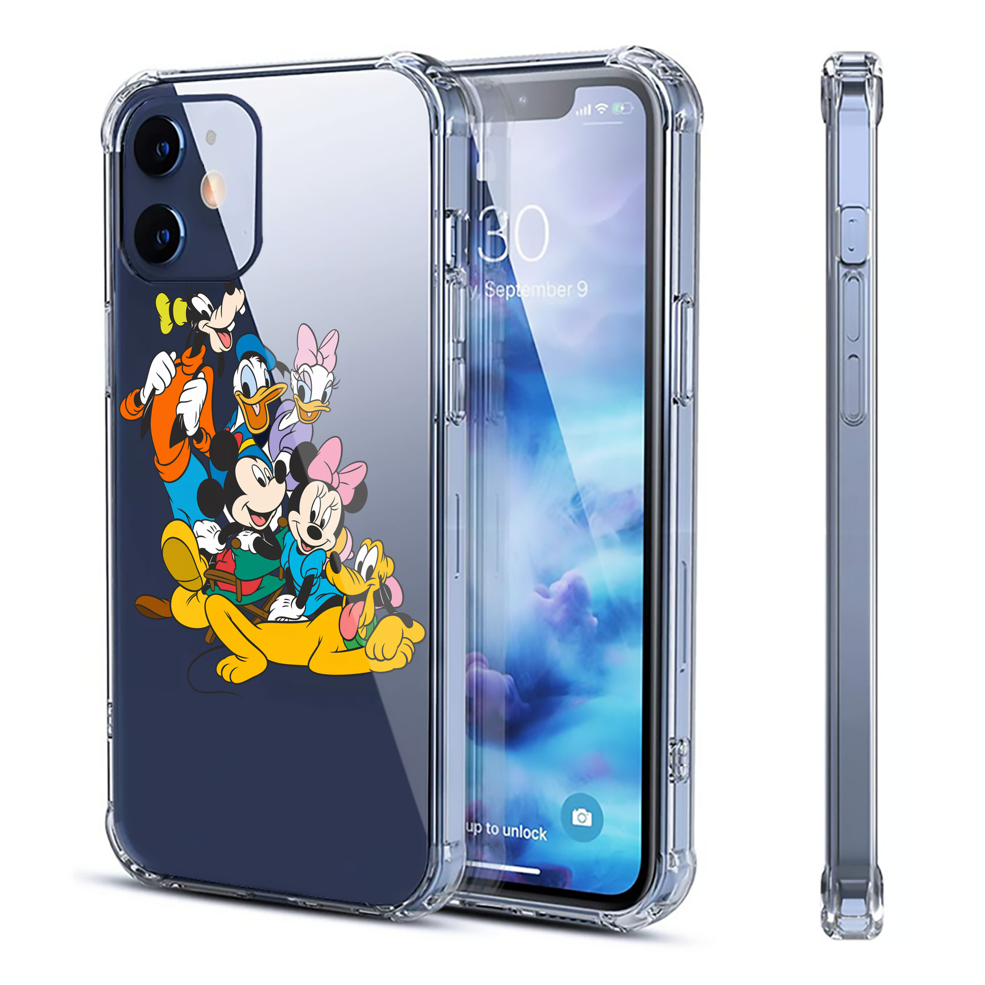 （画像用） ミッキーマウス Mickey Mouse 【iPhone 12シリーズ対応】透明スマホケース（クリアソフトケース）